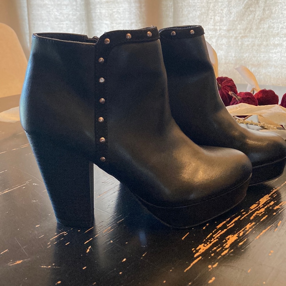 Gorgeous black studded booties